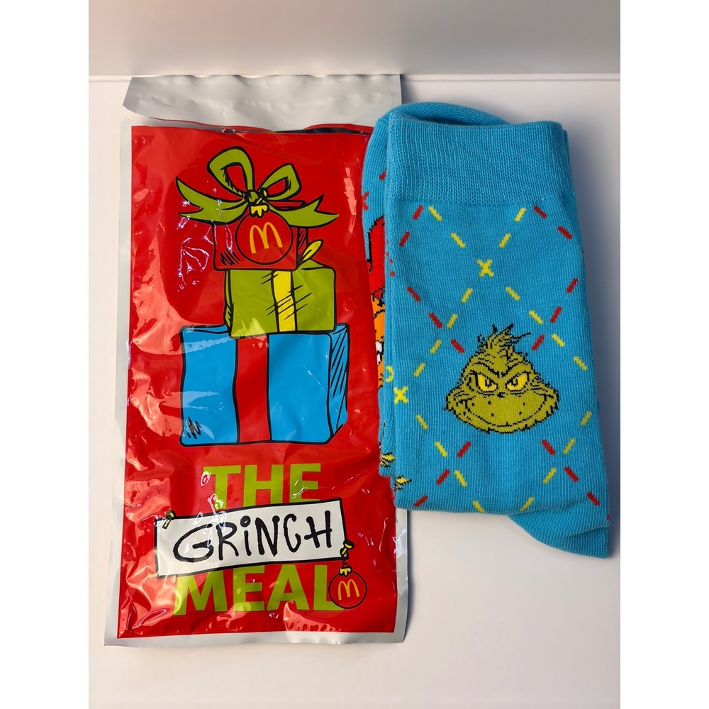 2025 McDonald's Grinch Socks Christmas Adult Happy Meal - #3 Blue